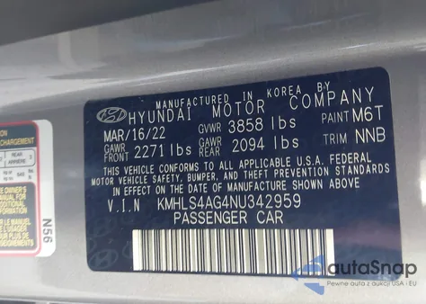 2022 Hyundai Elantra Sel from USA, damaged, VIN KMHLS4AG4NU342959